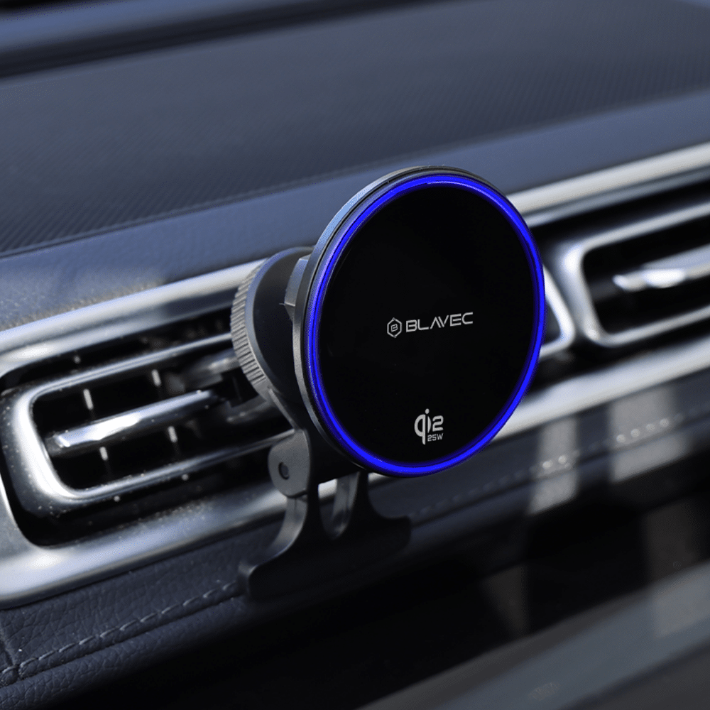 Auto držač Qi2.2 25W magnetski s indukcijskim punjenjem Blavec za ventilacijski otvor