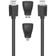 HDMI kabel Hama s 2 adaptera - 1,5 m – Crna KP36396