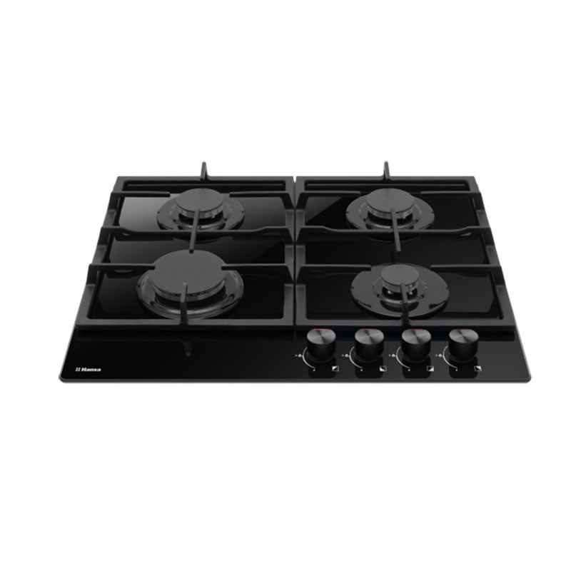Hansa ploča za kuhanje BHKS610502, inox, 4xplin, gus, crna, staklokeram.