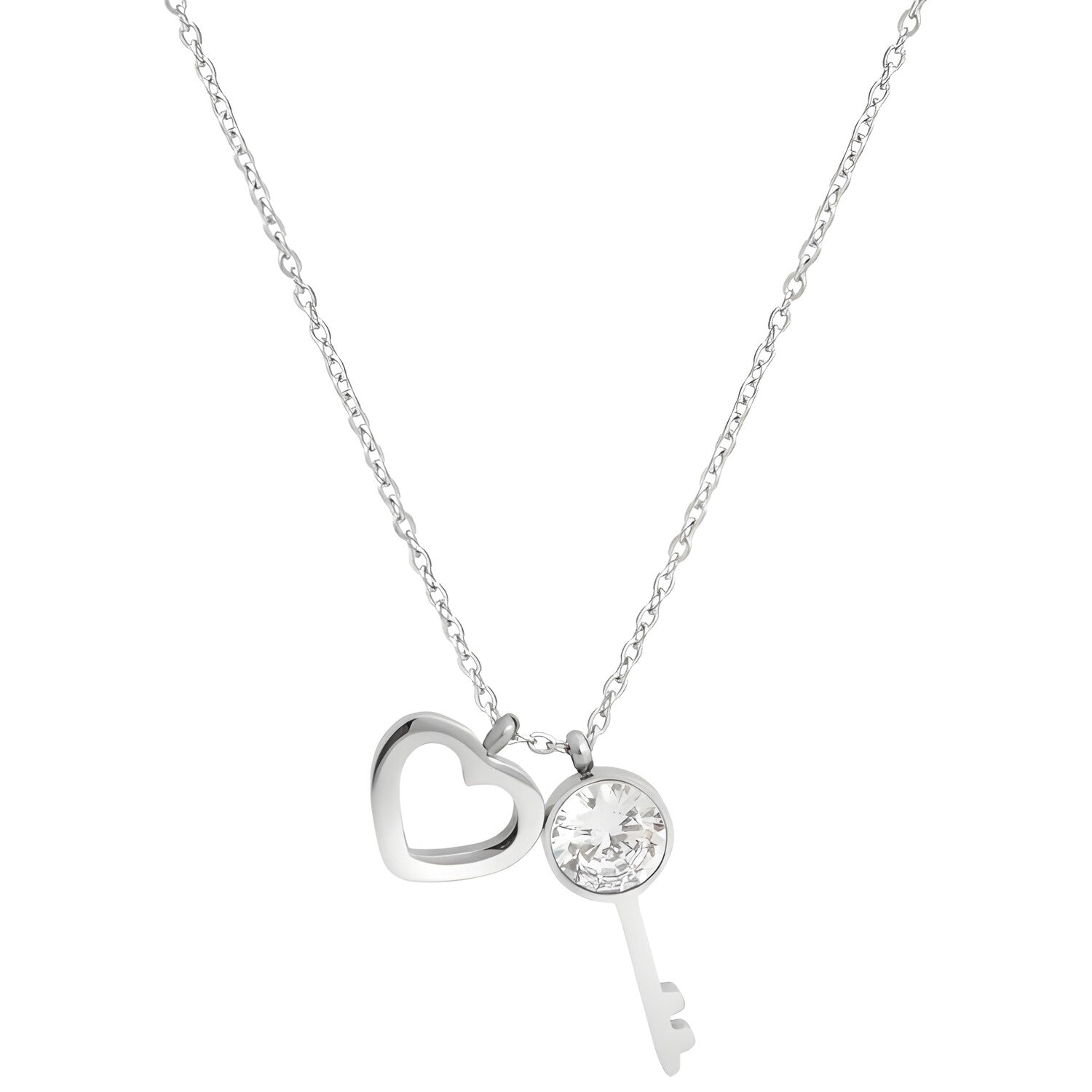 Ogrlica Heart Key - Srebrna KP21069