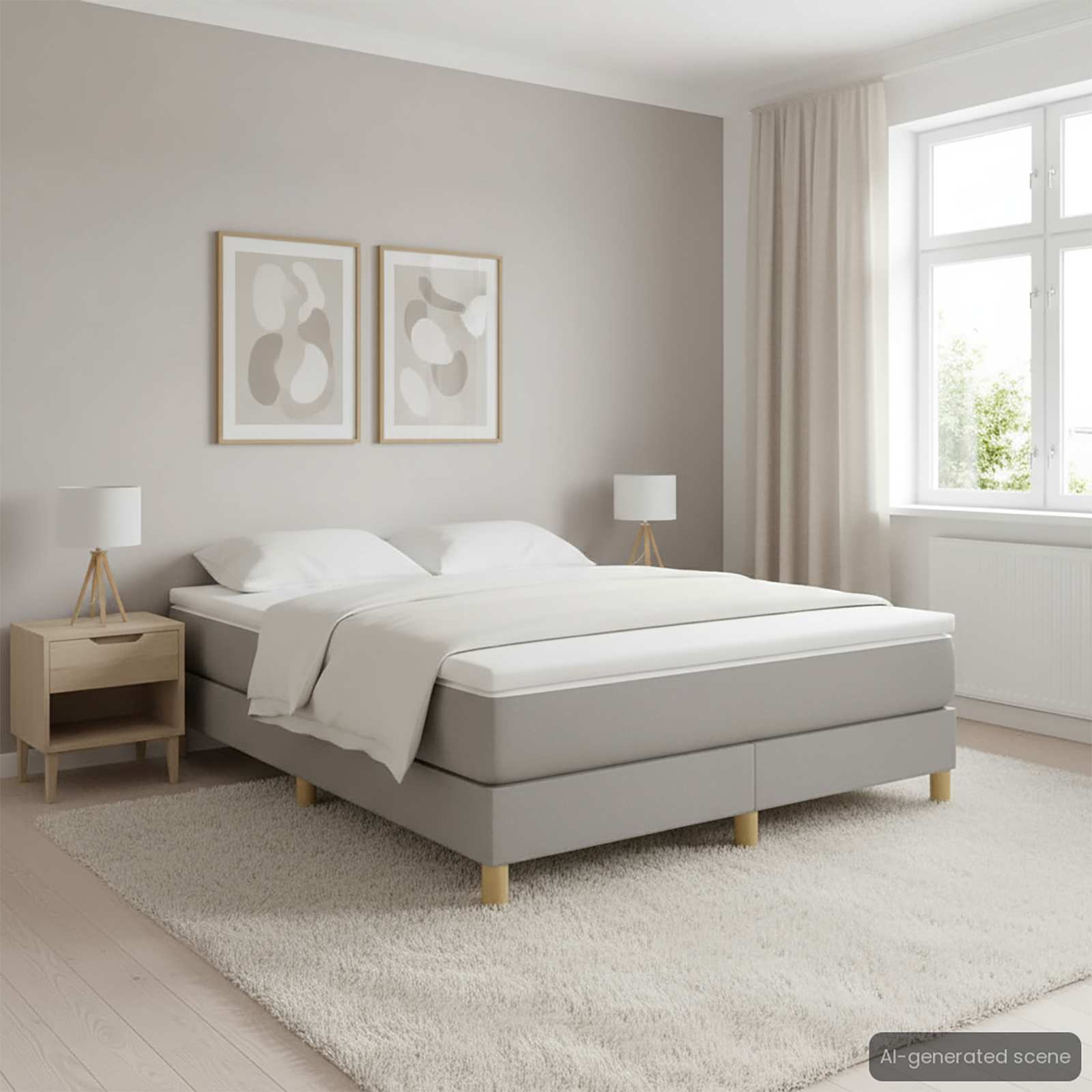 Okvir za krevet s oprugom svjetlosivi 140x200 cm od tkanine