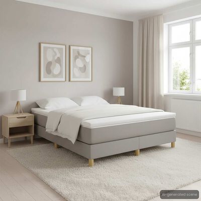 Okvir za krevet s oprugom svjetlosivi 140x200 cm od tkanine