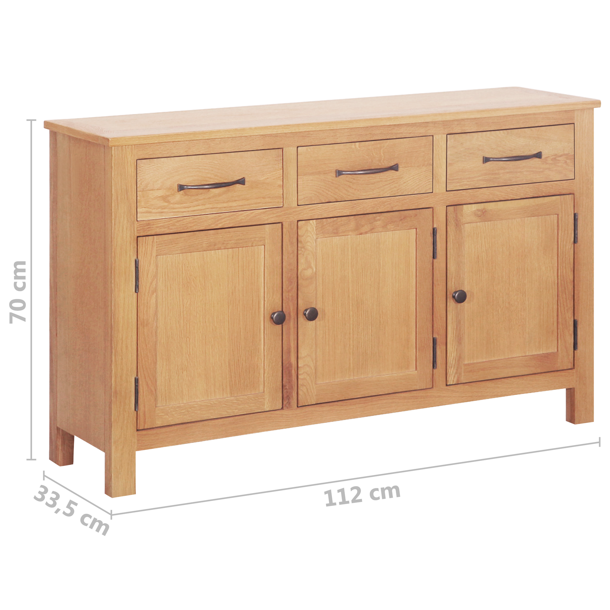 Kreveta Smeđa 112 x 33.5 x 70 cm Čvrsto drvo hrasta