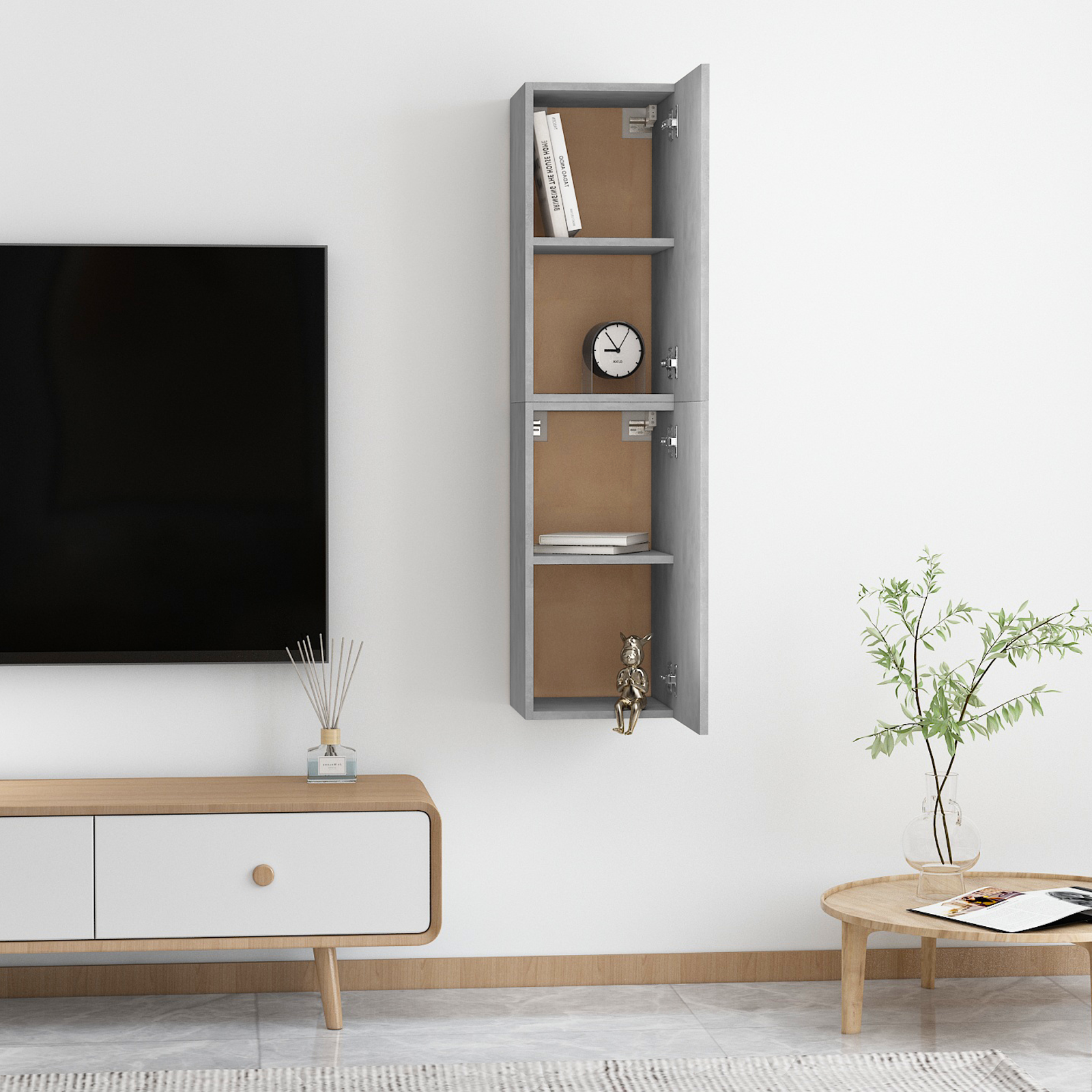 | TV ormarić | 2 pcs Beton siva 30.5 x 30 x 60 cm Konstruirano drvo