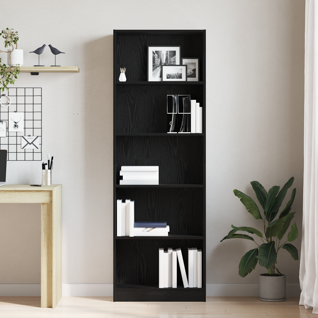 Polica Crni hrast 60 x 24 x 176 cm Konstruirano drvo
