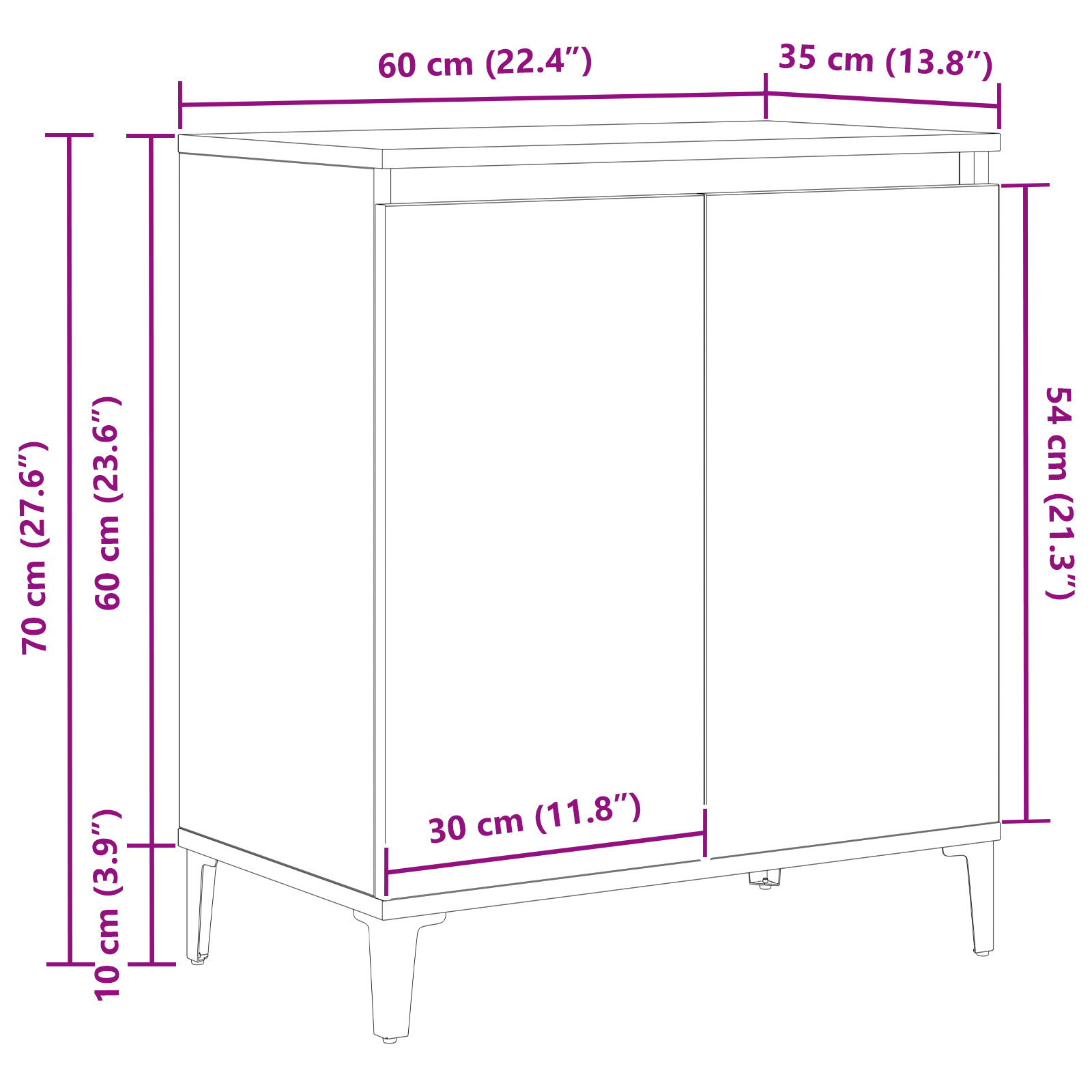 Kreveta Crni hrast 60 x 35 x 70 cm Konstruirano drvo