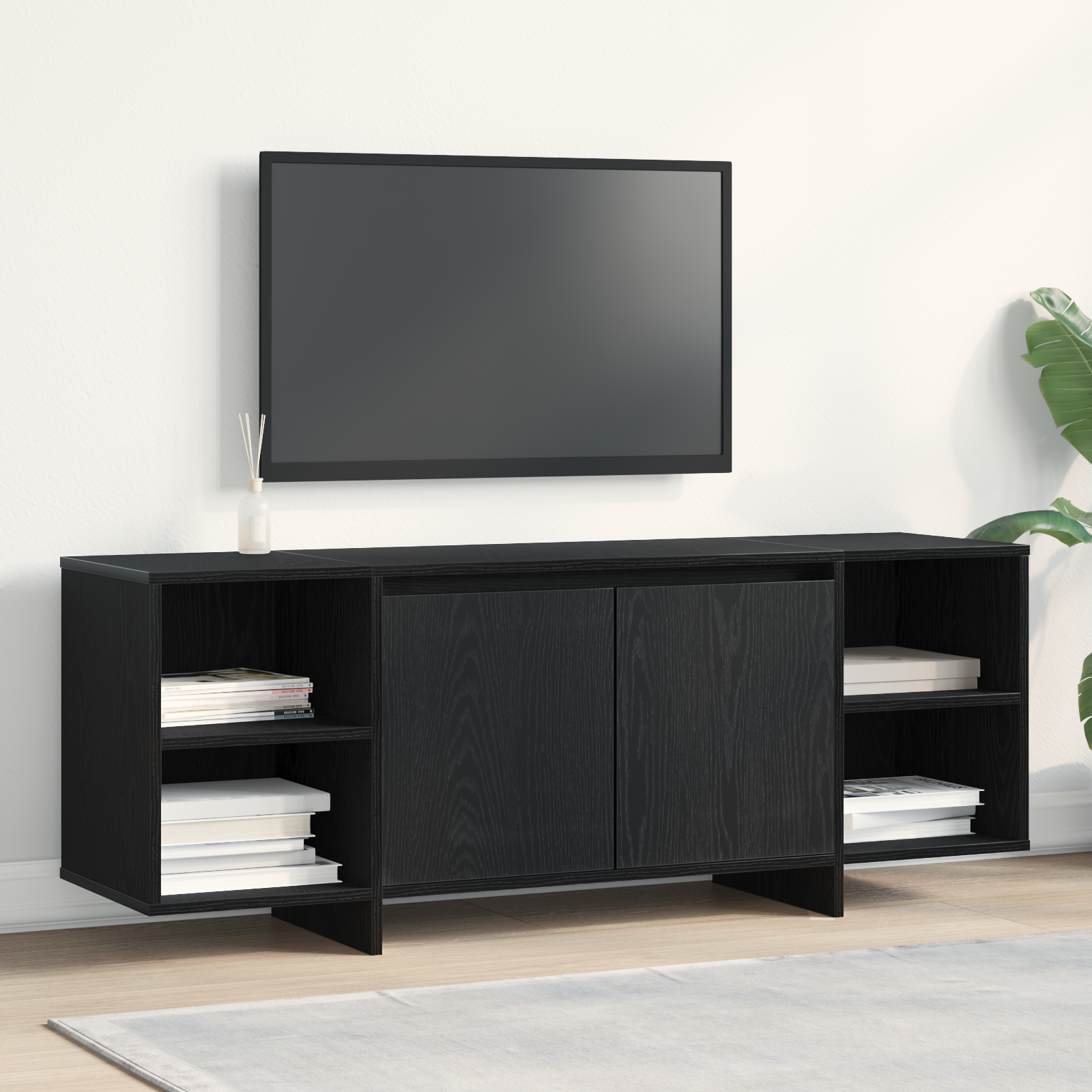 TV ormar 130 x 35 x 50 cm Crni hrast Konstruirano drvo