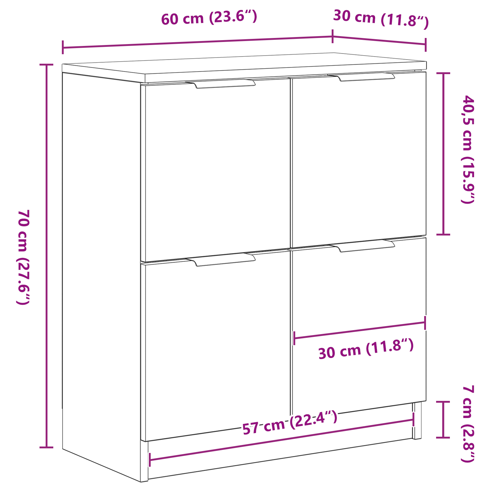 Kreveta Crni hrast 60 x 30 x 70 cm Konstruirano drvo