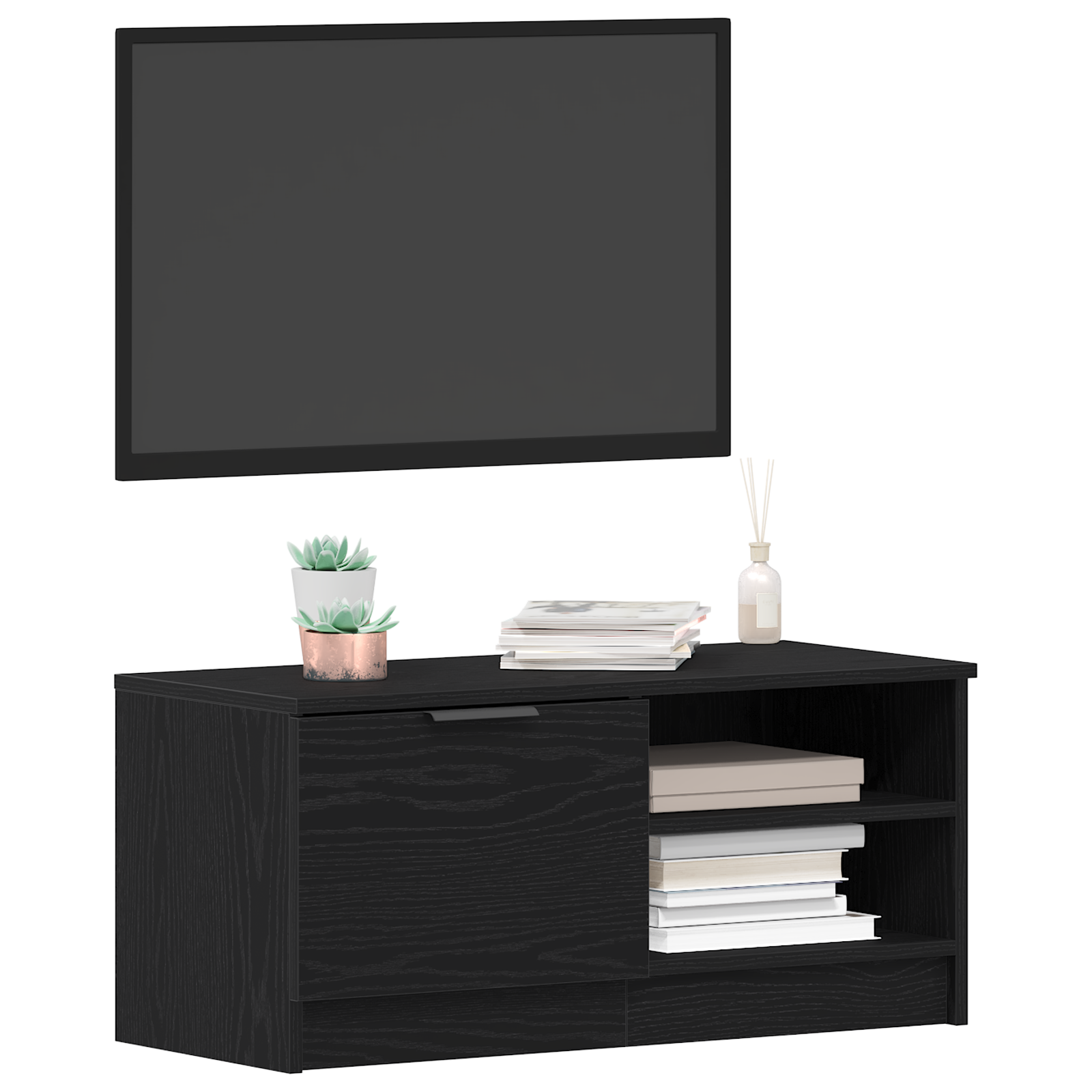 TV ormar Crni hrast 80 x 35 x 36,5 cm Konstruirano drvo