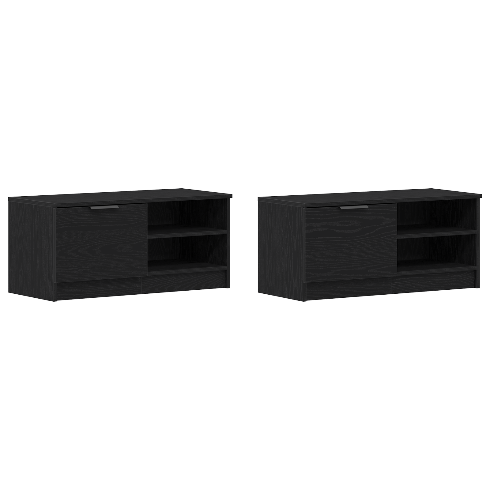 TV ormar 2 pcs Crni hrast 80 x 35 x 36,5 cm Konstruirano drvo