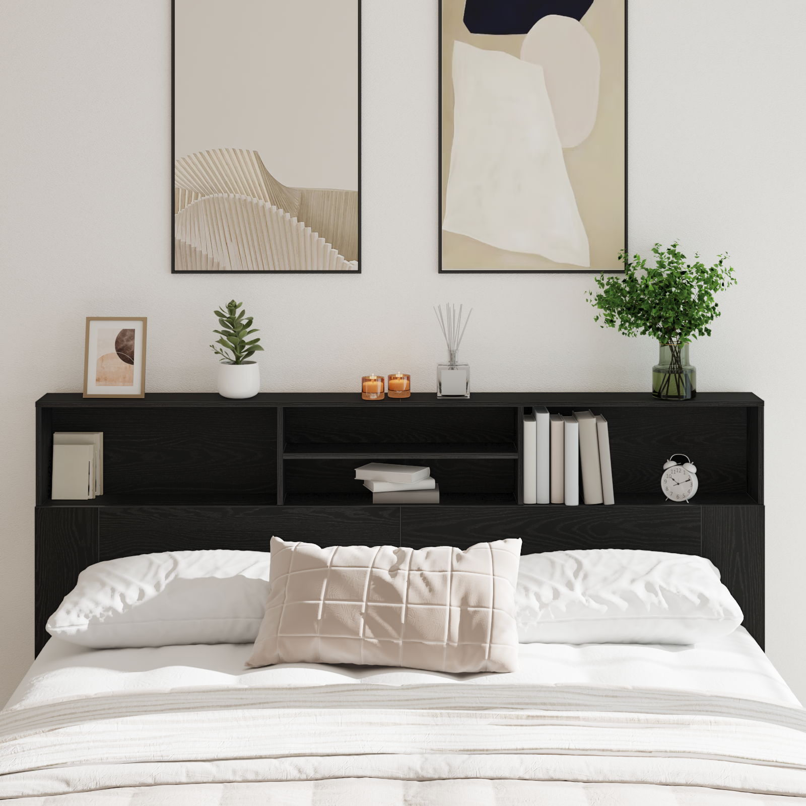 Glava kreveta s ormarićem Zidne Crni hrast 200 x 19 x 103,5 cm