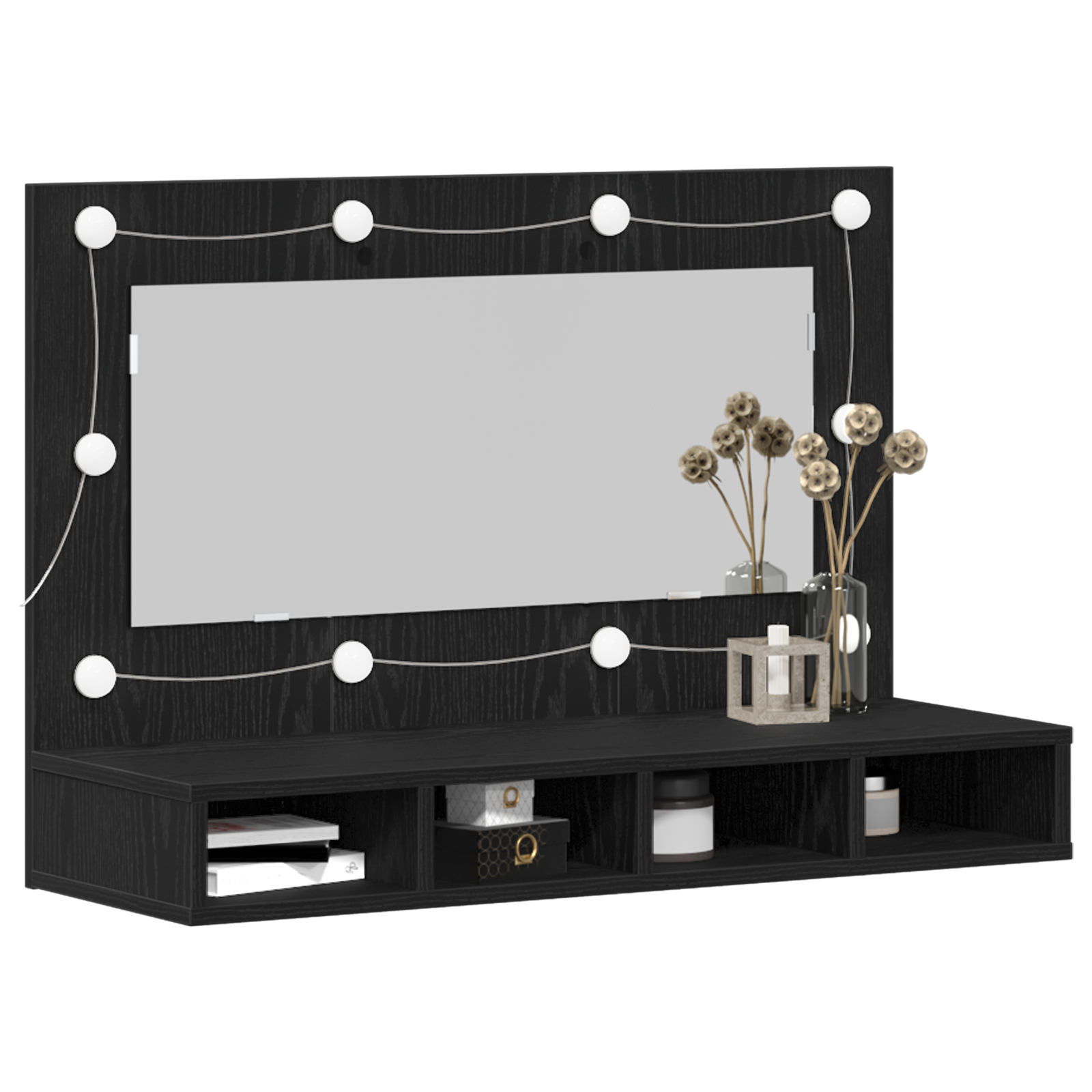 Ogledalo ormar Crni hrast 90 x 31,5 x 62 cm Konstruirano drvo