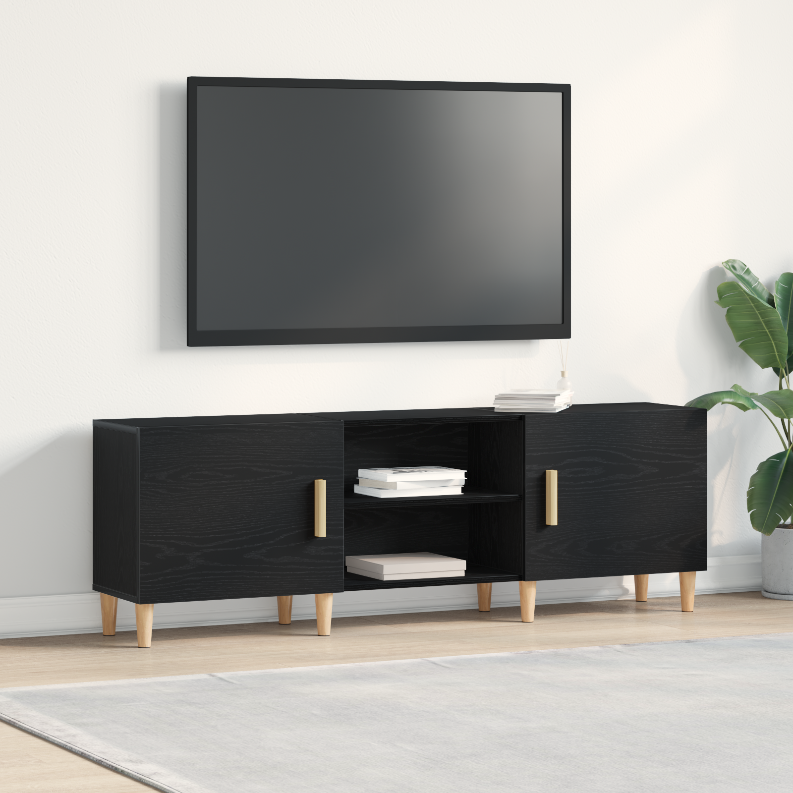 TV ormar Crni hrast 150 x 30 x 50 cm Konstruirano drvo