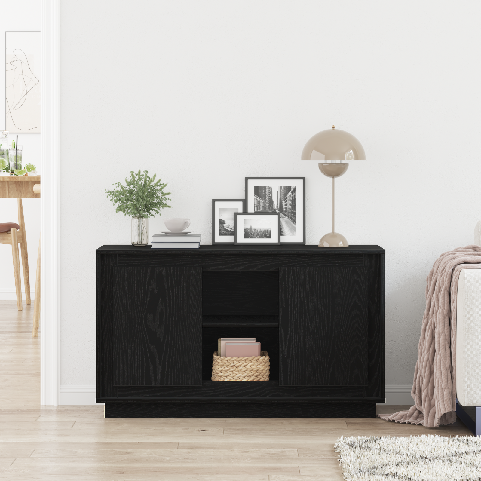 Kreveta Crni hrast 102 x 35 x 60 cm Konstruirano drvo
