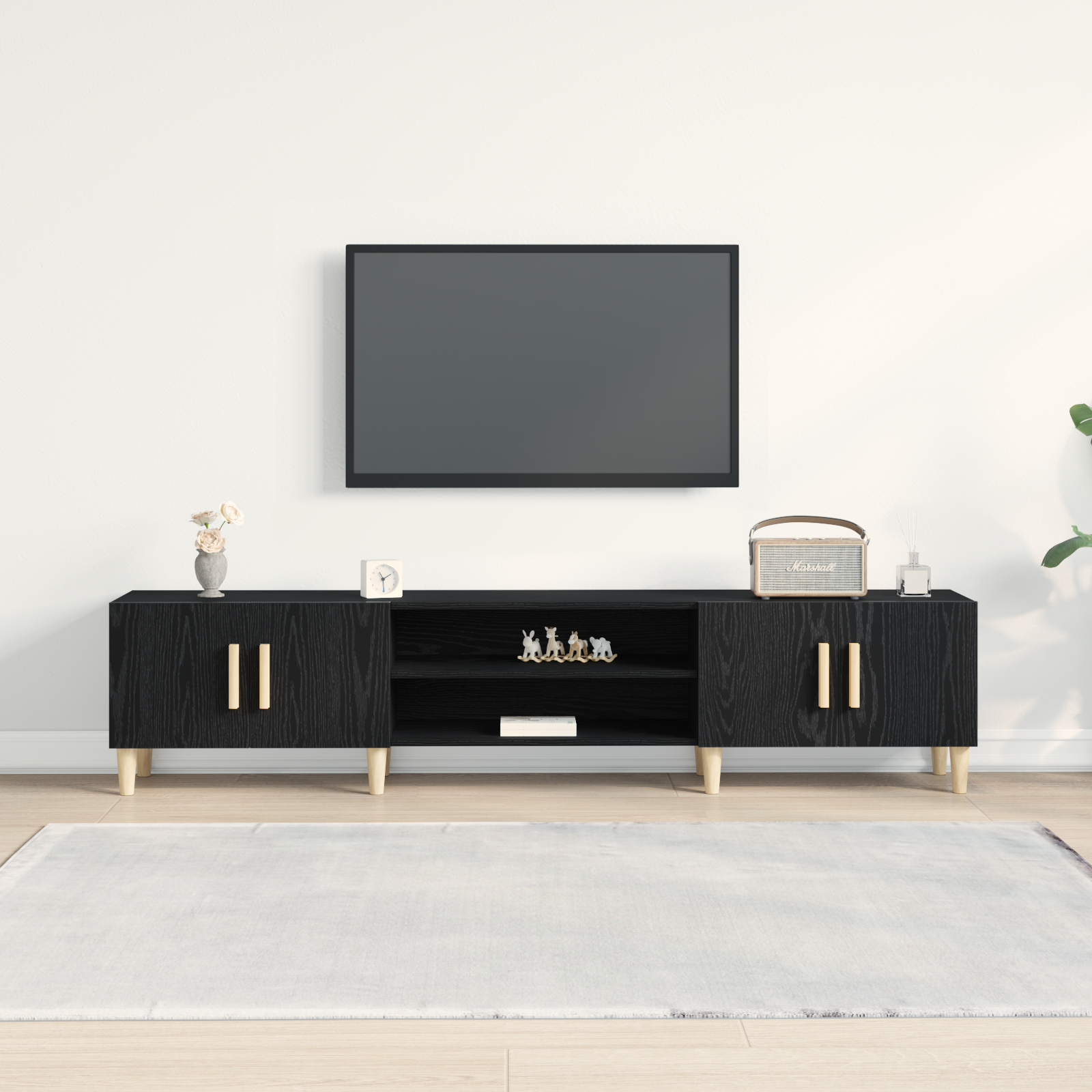 TV ormar Crni hrast 180 x 31,5 x 40 cm Konstruirano drvo