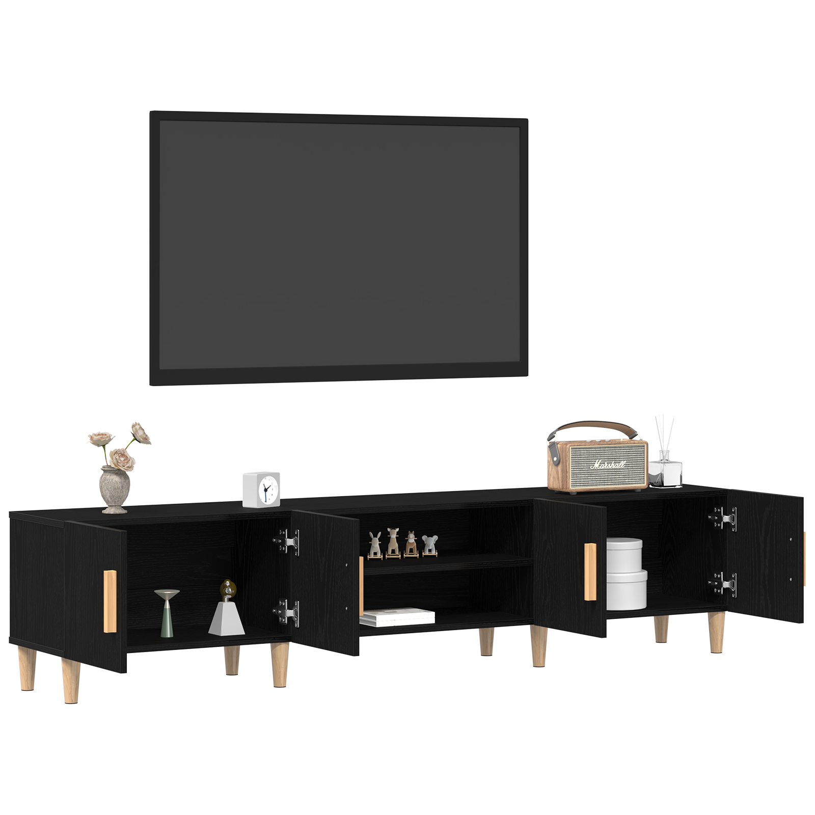 TV ormar Crni hrast 180 x 31,5 x 40 cm Konstruirano drvo