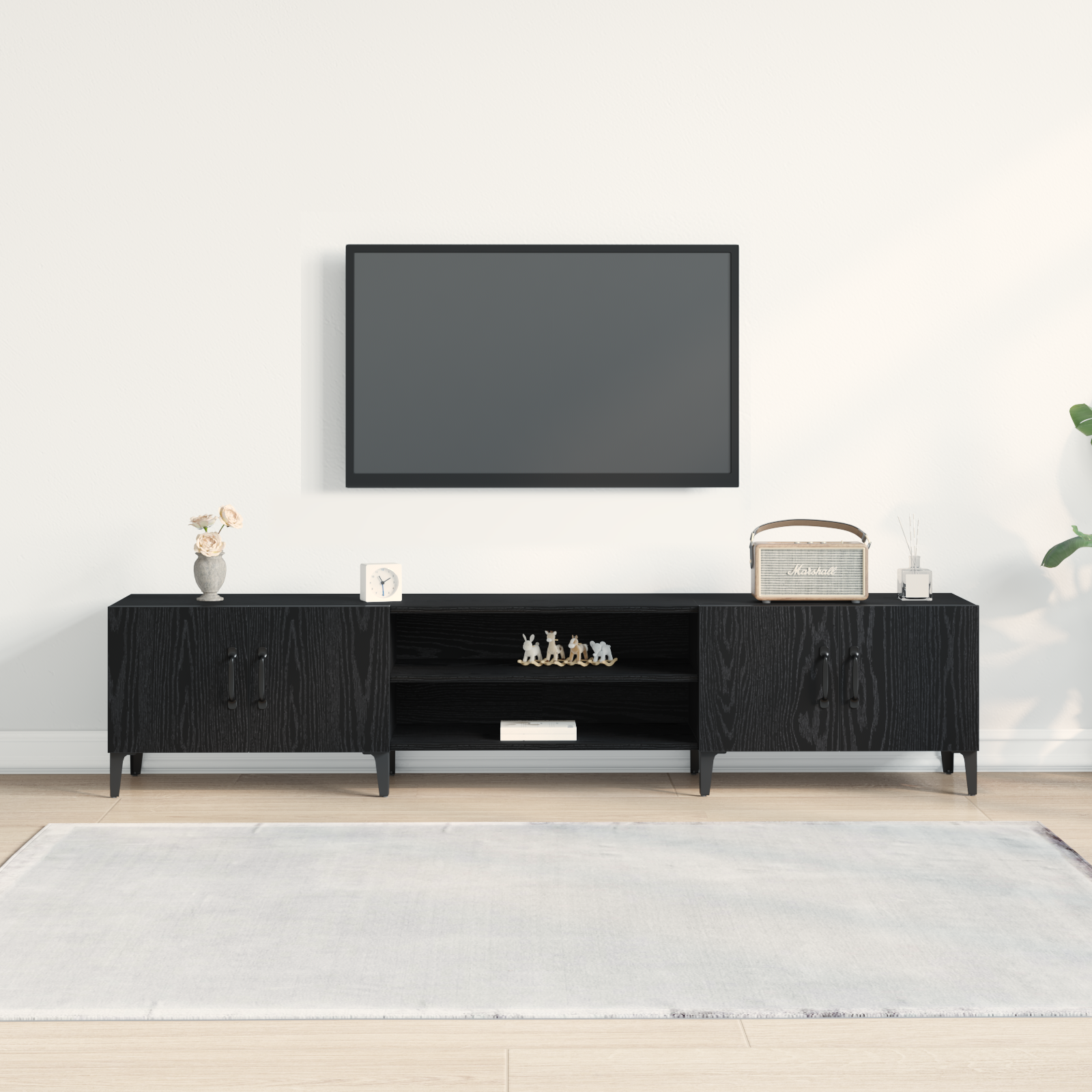 TV ormar Crni hrast 180 x 31,5 x 40 cm Konstruirano drvo