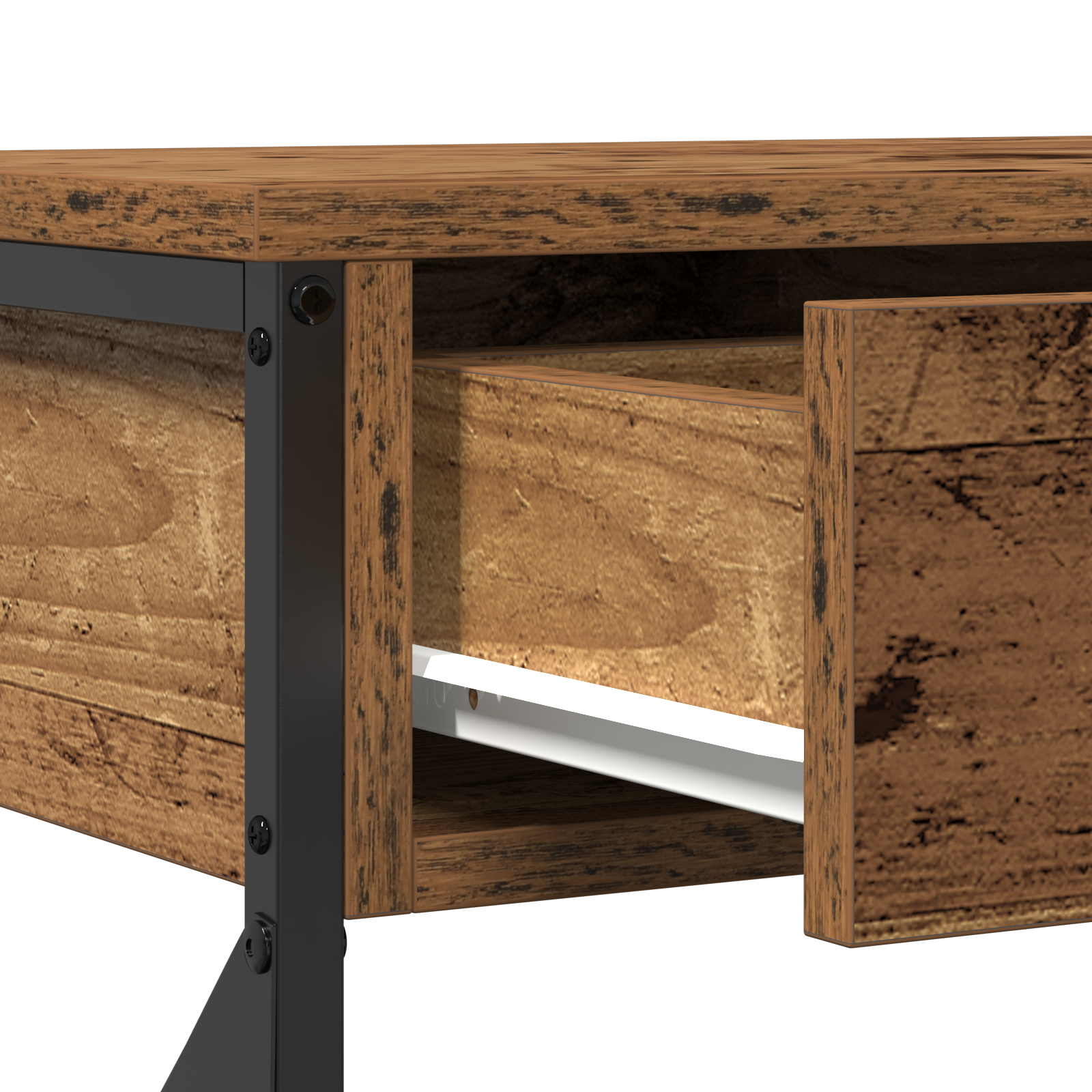 Konzolna stolica s ladicama Staro drvo 100 x 28 x 75 cm
