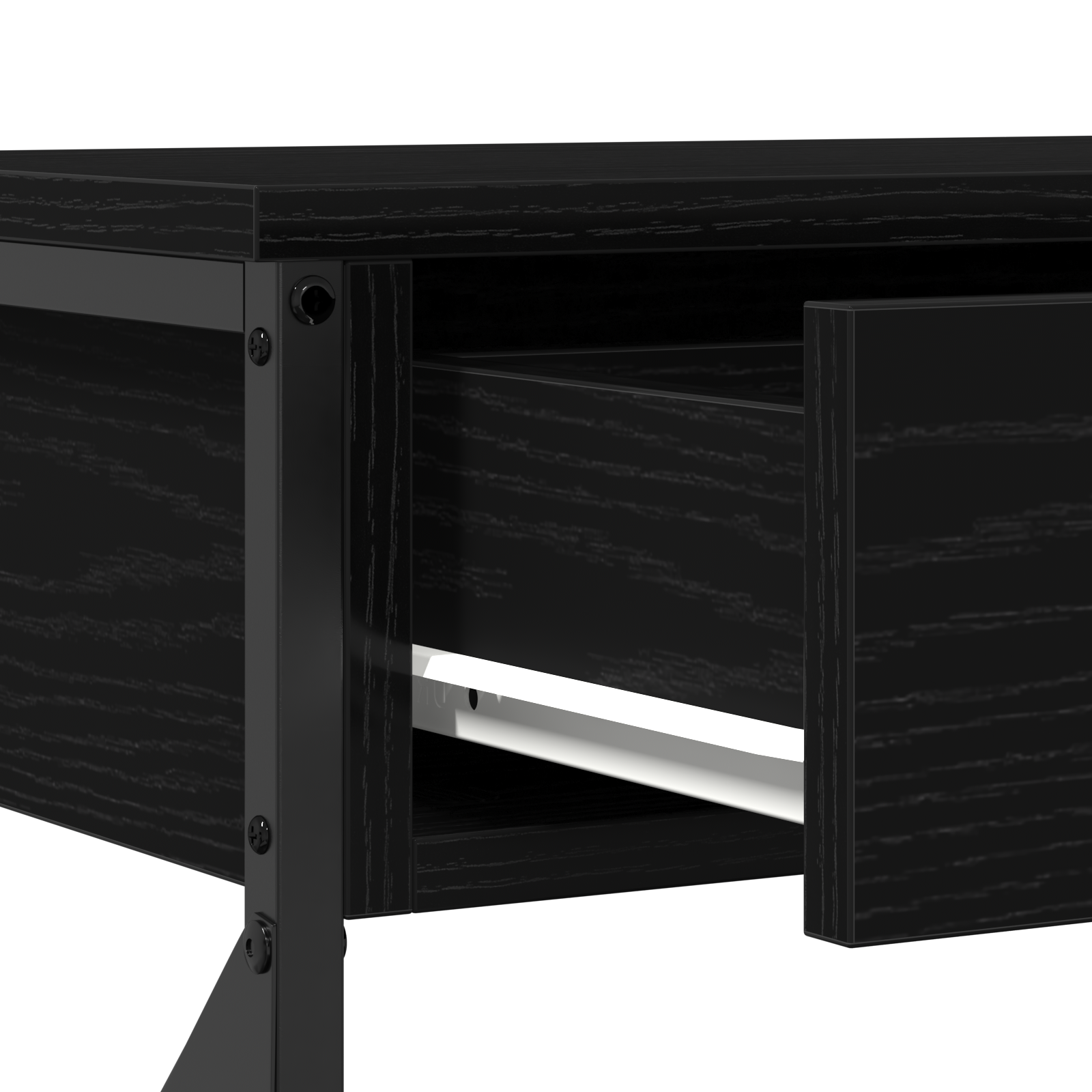 Konzolna stolica s ladicama Crni hrast 100 x 28 x 75 cm