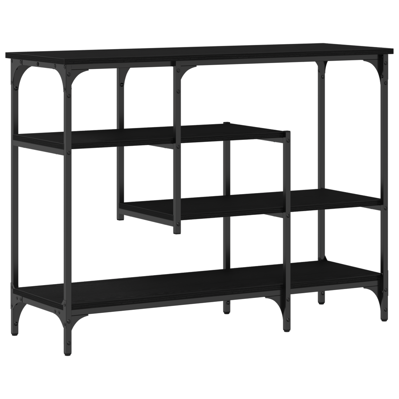 Konzolni stol s policom s pohranom Crni hrast 100 x 35 x 75 cm