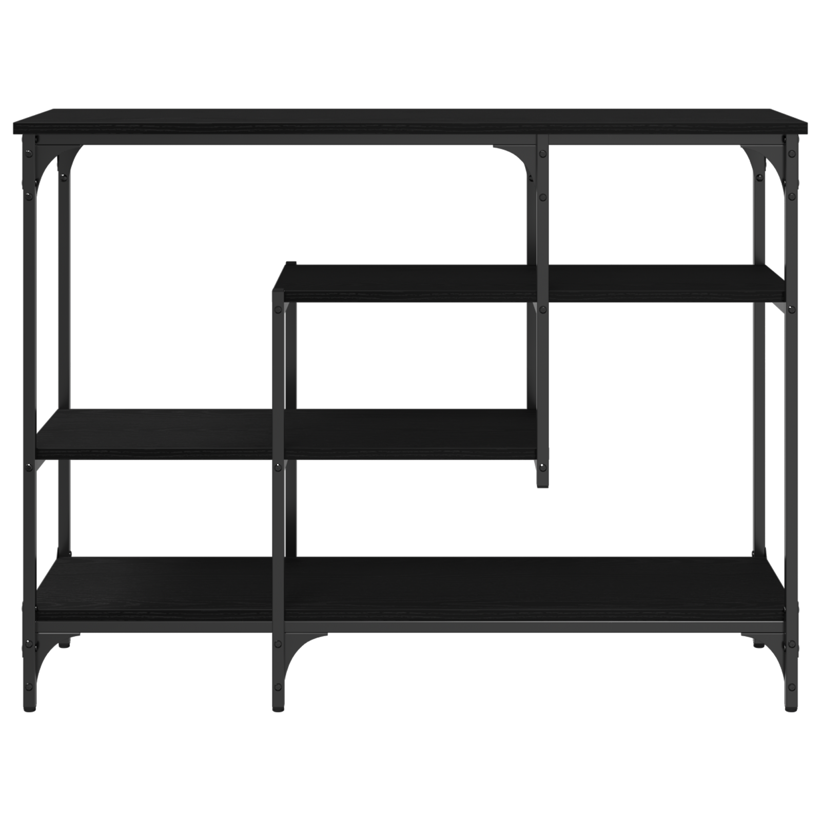 Konzolni stol s policom s pohranom Crni hrast 100 x 35 x 75 cm