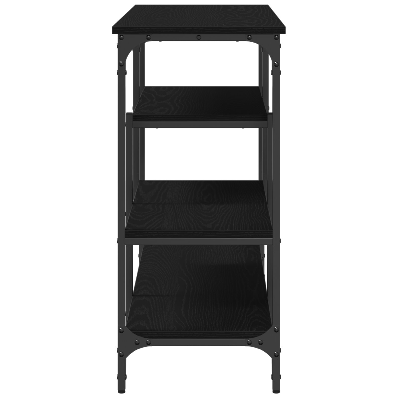 Konzolni stol s policom s pohranom Crni hrast 100 x 35 x 75 cm