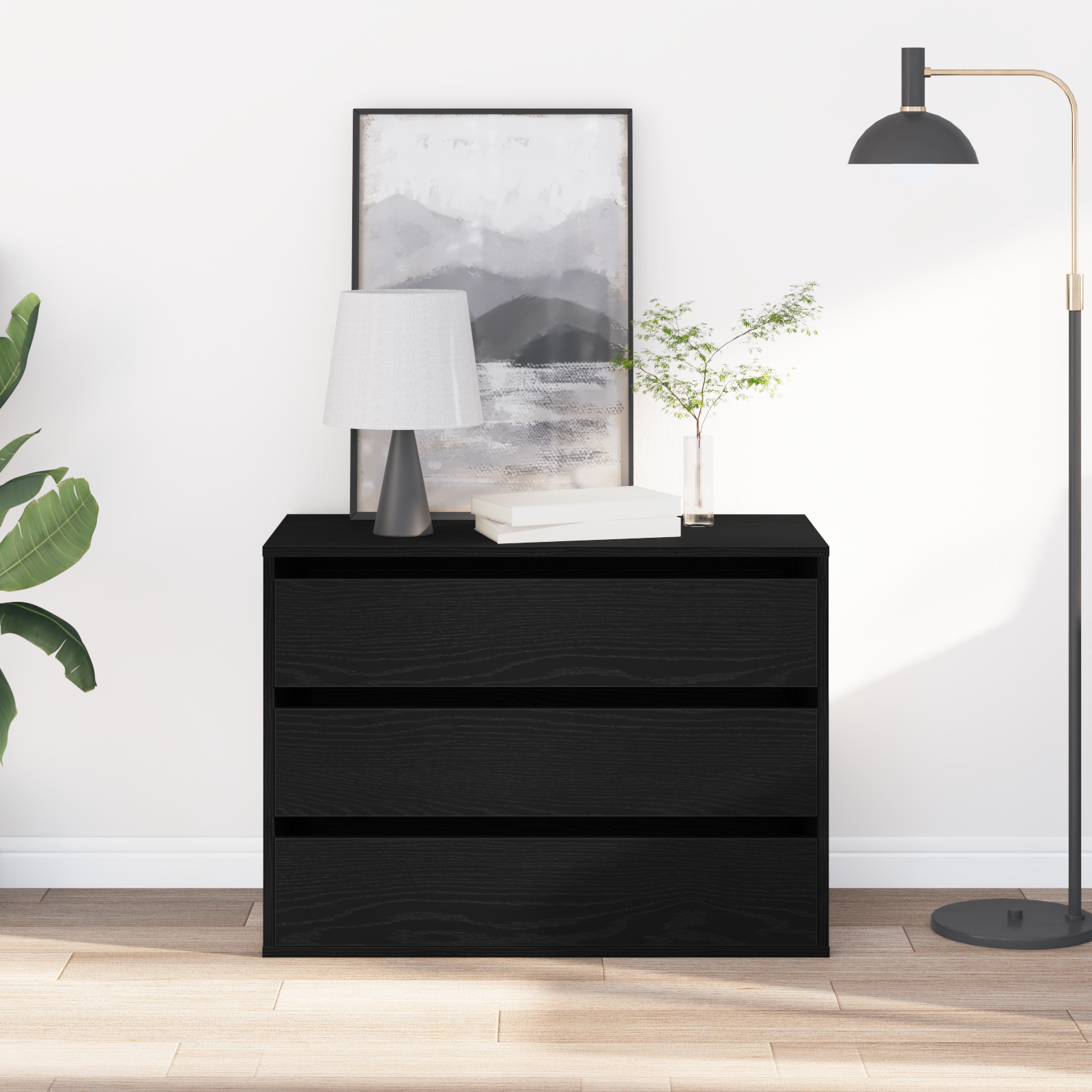 Ormar s ladicama Crna 80 x 41 x 58 cm Konstruirano drvo