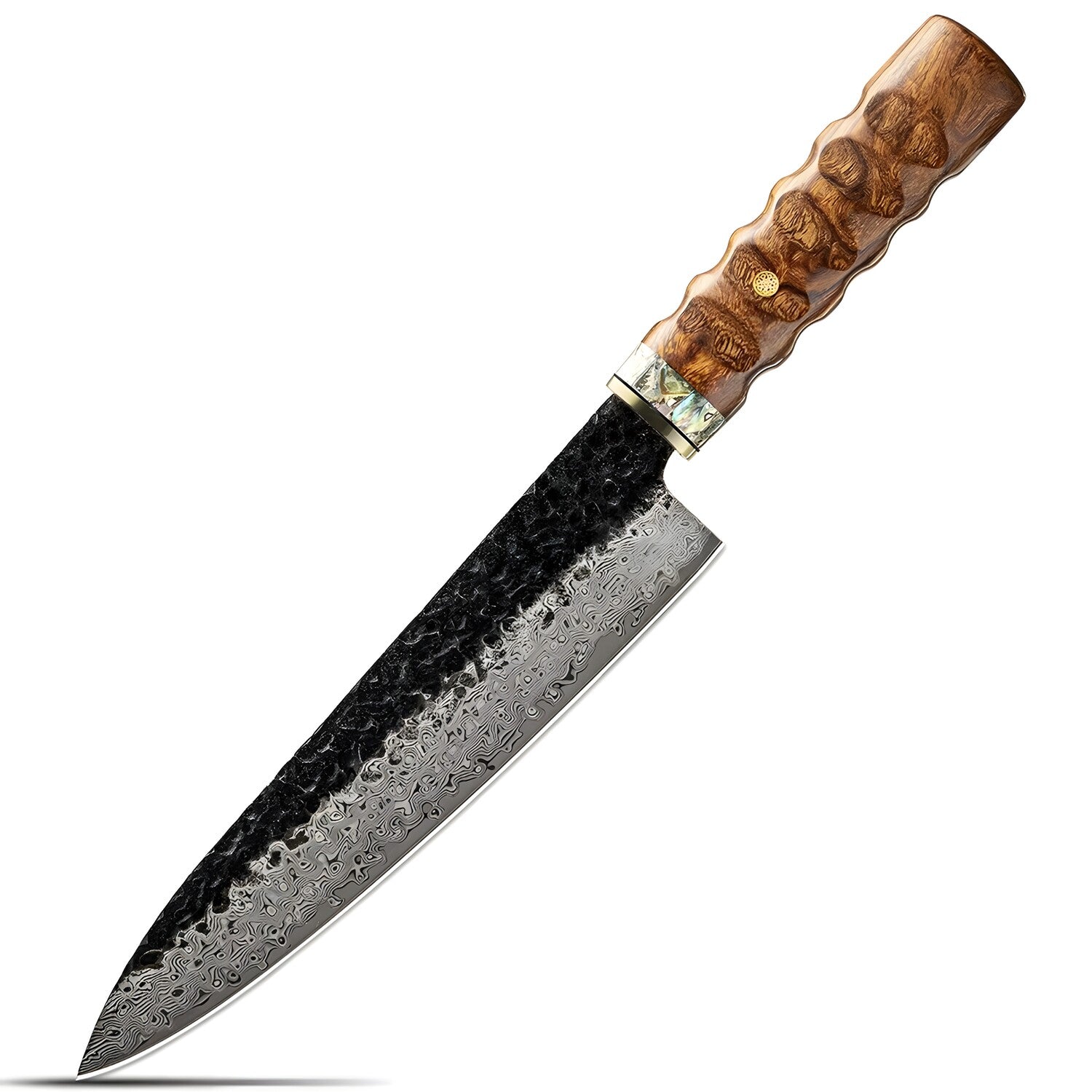 Damaskasti kuhinjski nož KE-37347 - Chef / Smeđa KP37347