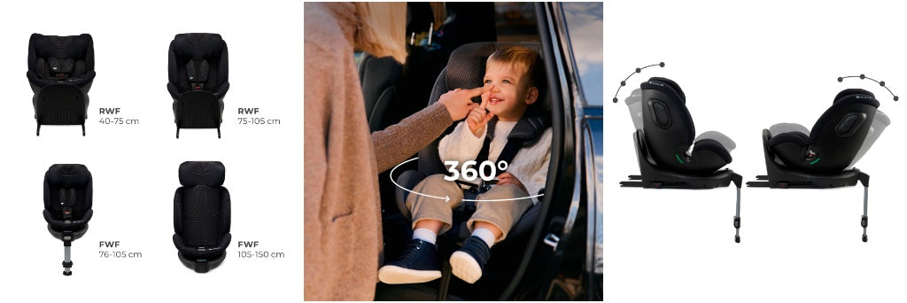 Kinderkraft autosjedalica XRIDER 2 i-Size 0-36 kg (40-150 cm) 360, zelena