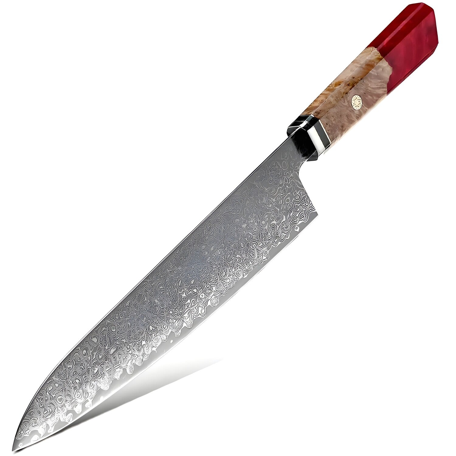 Damaskasti kuhinjski nož KU-20017 - Chef / Crvena / 36cm KP20017