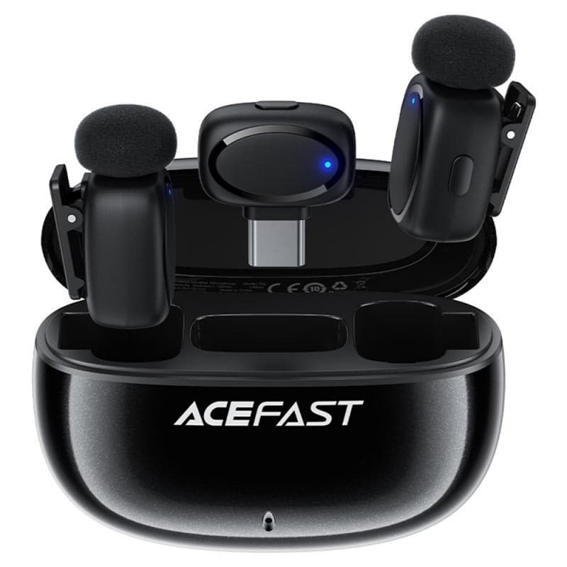 Bežični mikrofon Acefast R2 USB-C 2 komada - crni