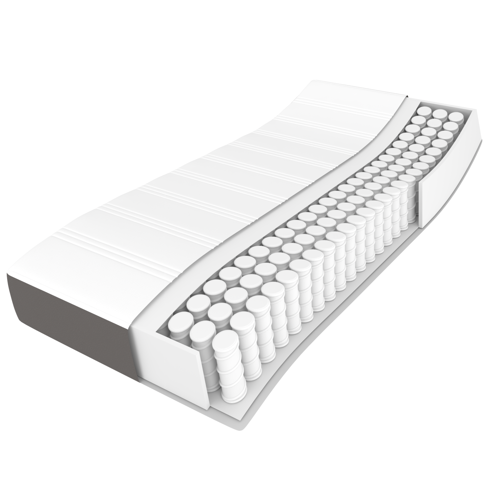 Madrac s džepičastim oprugama srednje tvrdoće sivi 90x200x20 cm od umjetne kože