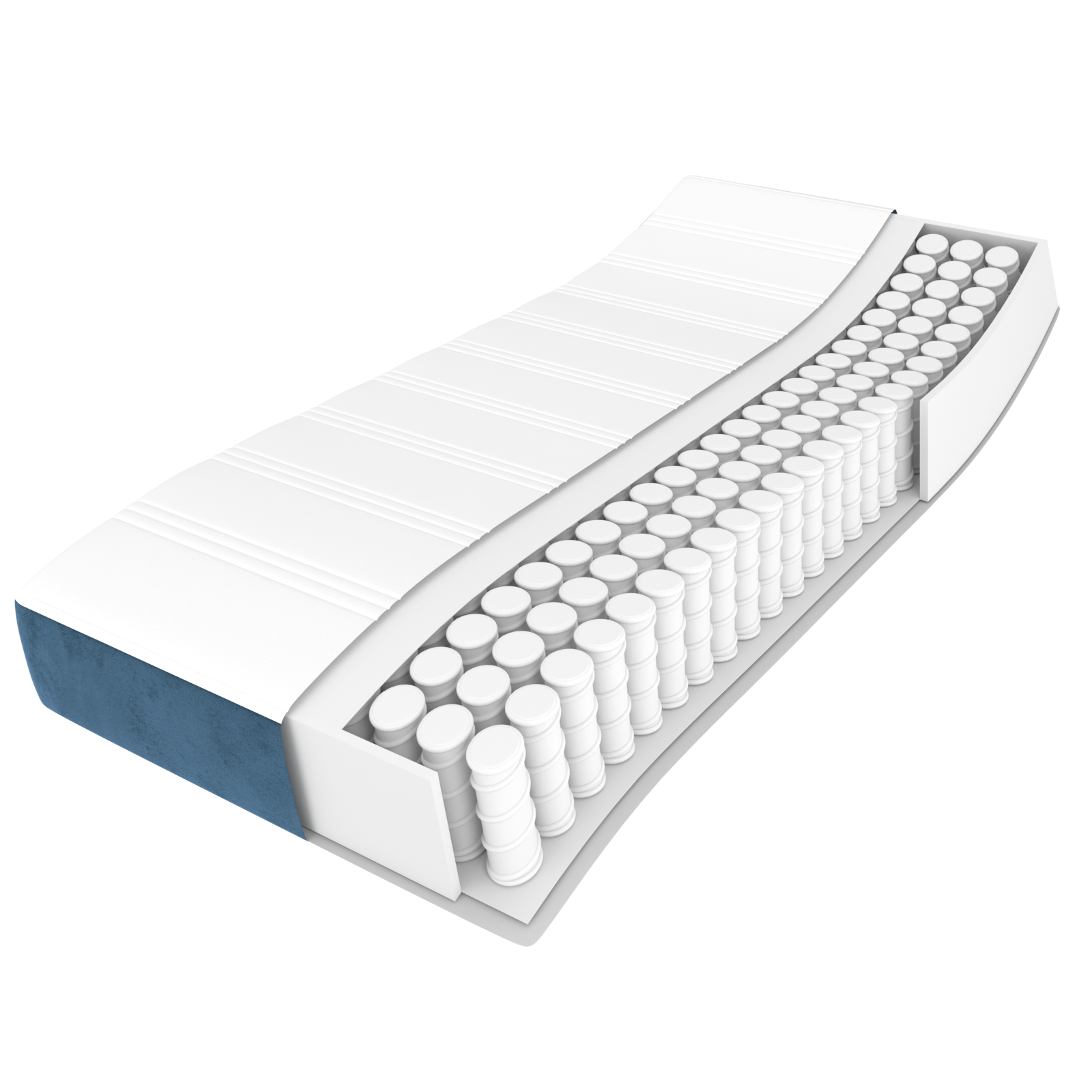 Box spring krevet s madracem tamnoplavi 90x200 cm baršunasti