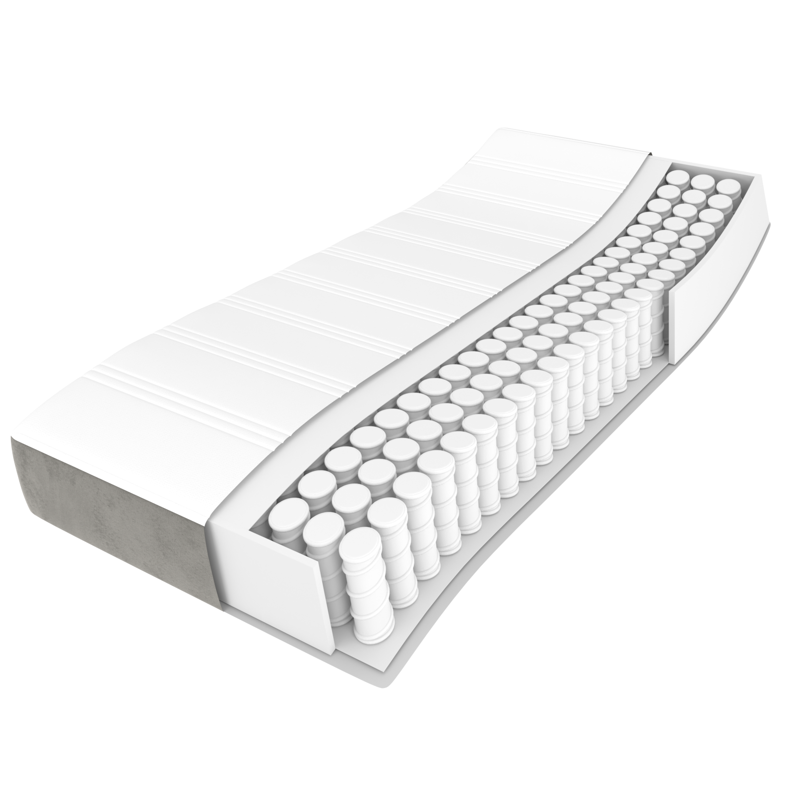Madrac džepičastim oprugama srednje tvrdoće svjetlosivi 100x203x20 cm bračni XL
