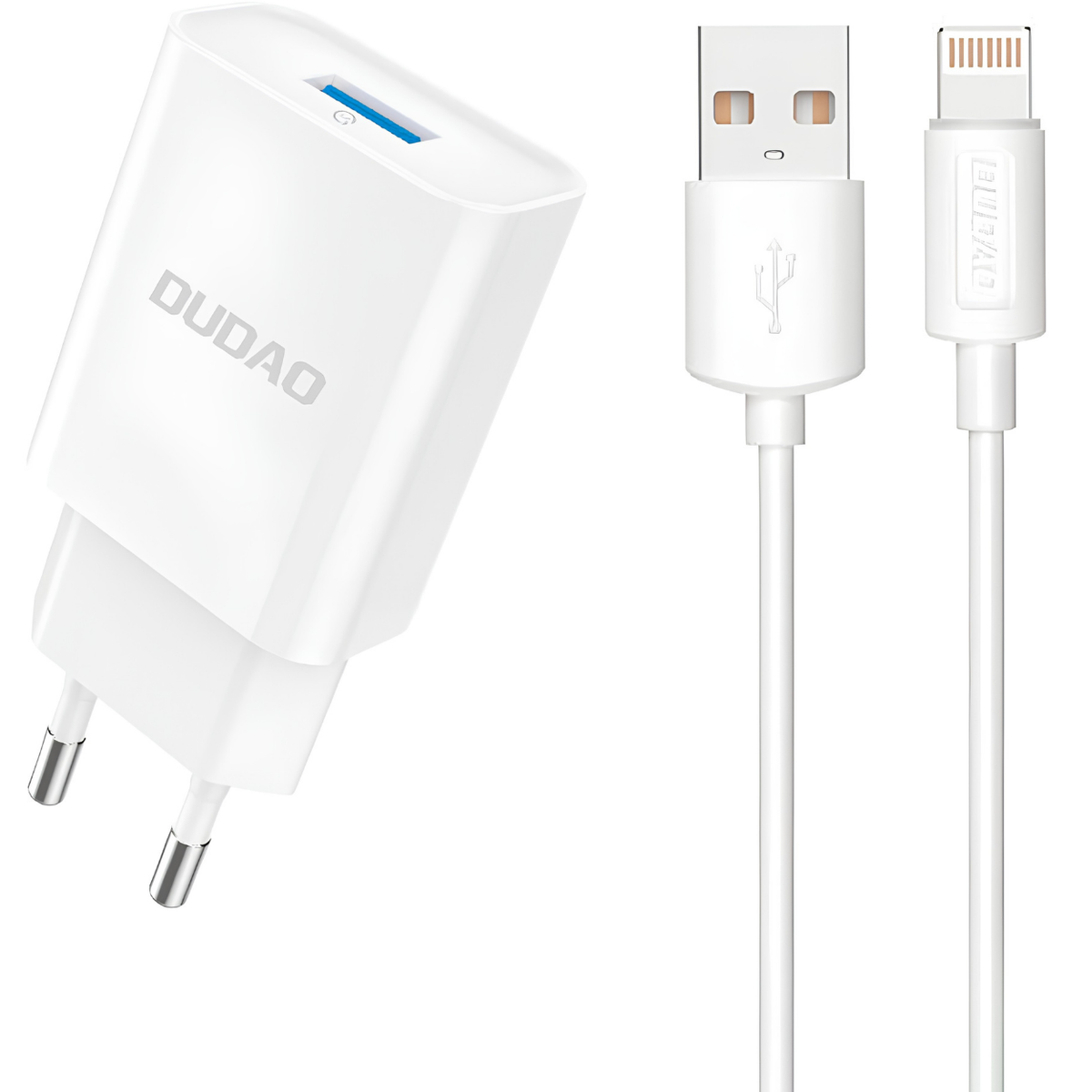 Punjač Dudao A4EU USB - A 2,1A 10W s Lightning kabelom - Bijela KP41392