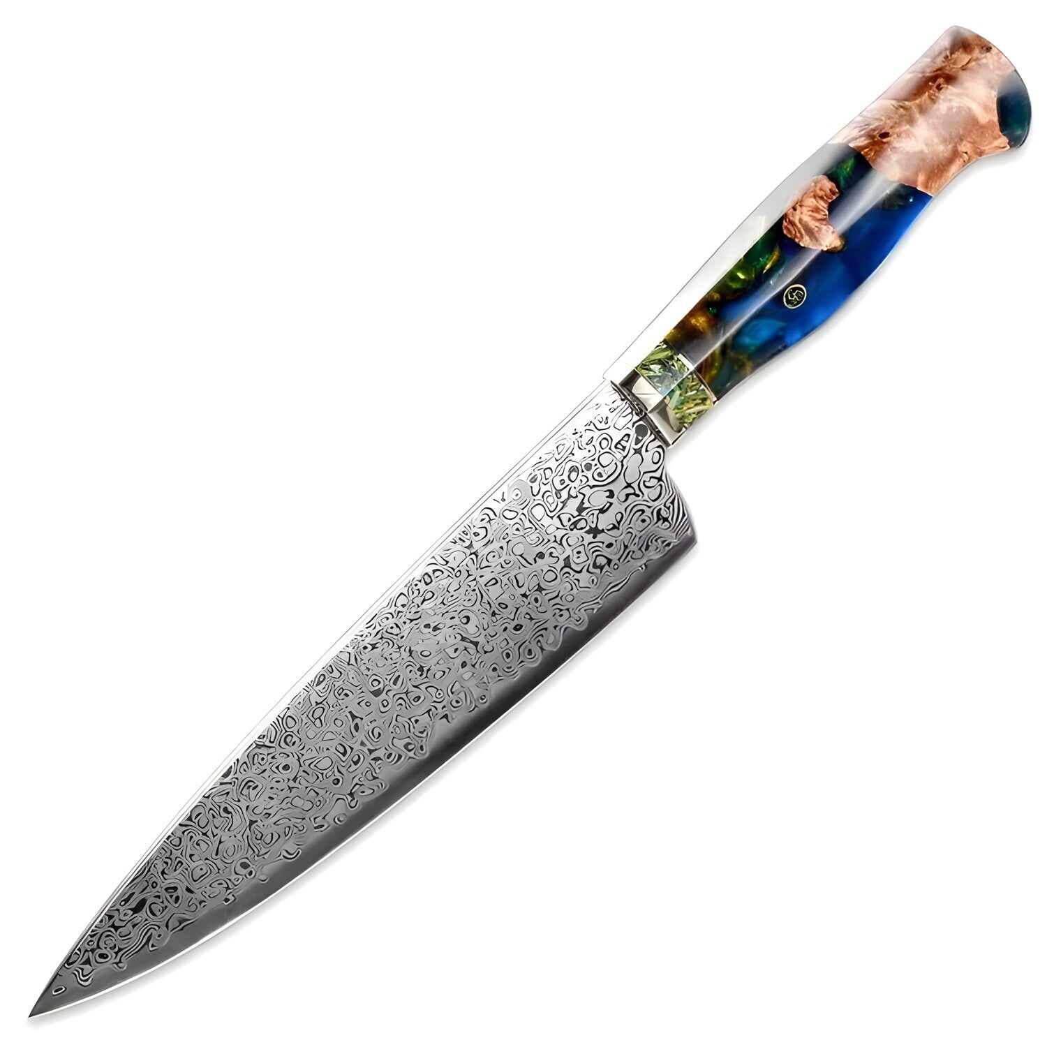 Damaskasti kuhinjski nož SA-20108 - Chef / Tamno Zelena KP20108