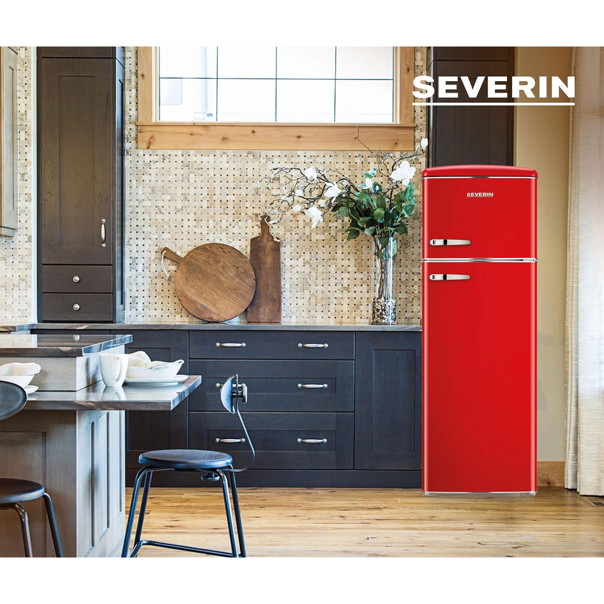 Severin Retro samostojeći hladnjak, crveni, 246 L, RKG 8983