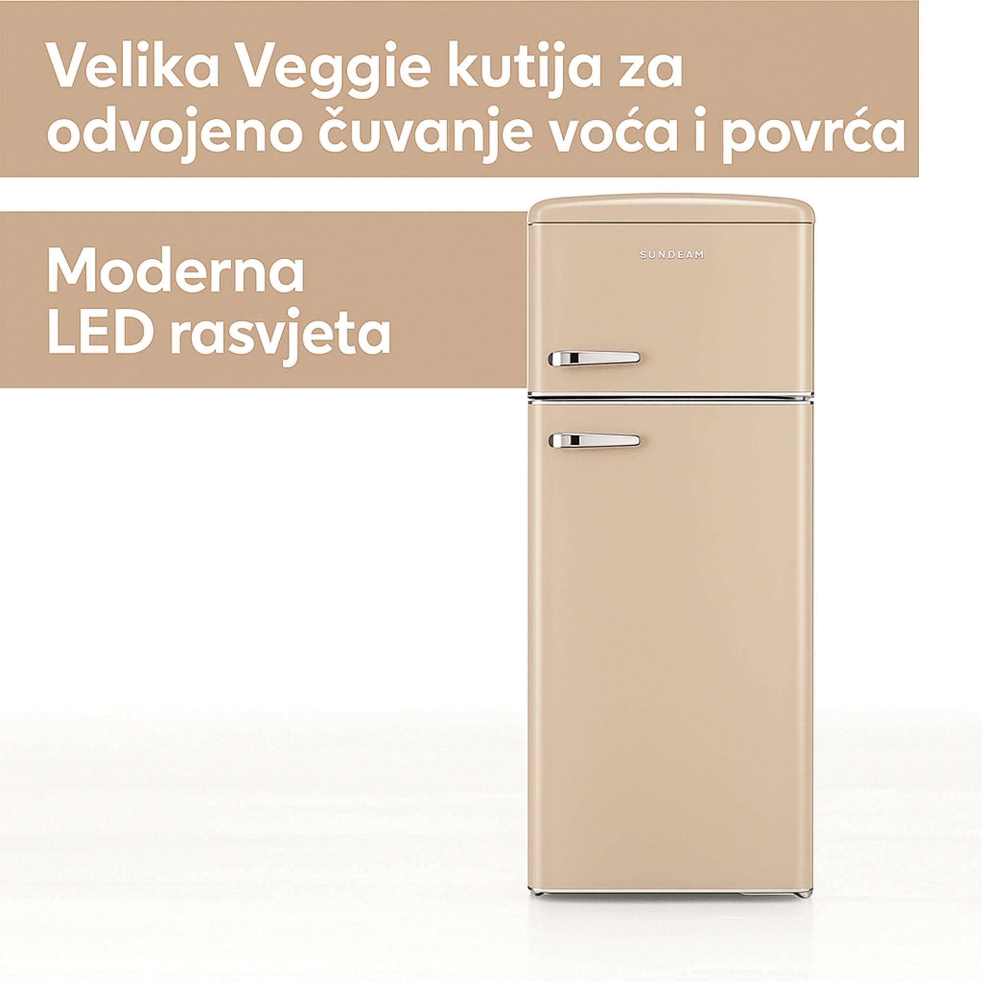 Severin Retro samostojeći hladnjak, bež, 246 L, RKG 8985
