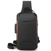 Torba preko ramena s USB punjenjem protiv krađe TO-25611 - Crna / Smeđa KP25611