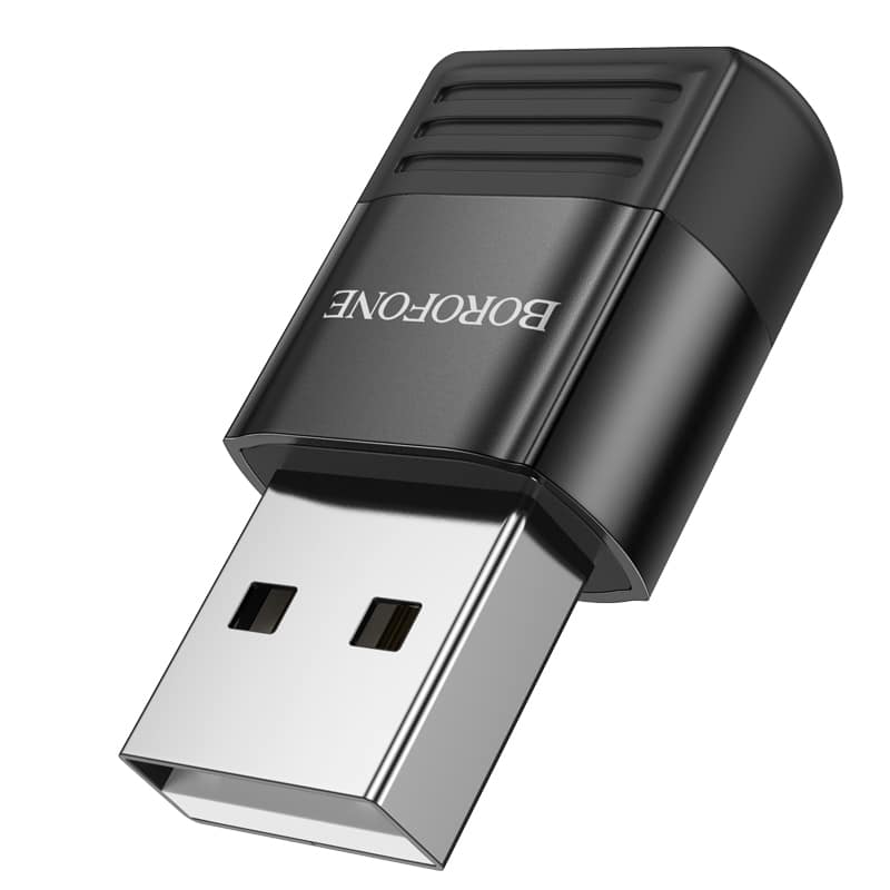 BOROFONE ADAPTER BV18 - USB NA TIP C - CRNI