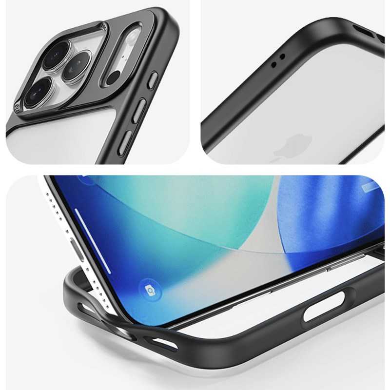 Rock Guard Lens Protection Series maskica za iPhone 17 Pro prozirno-crna