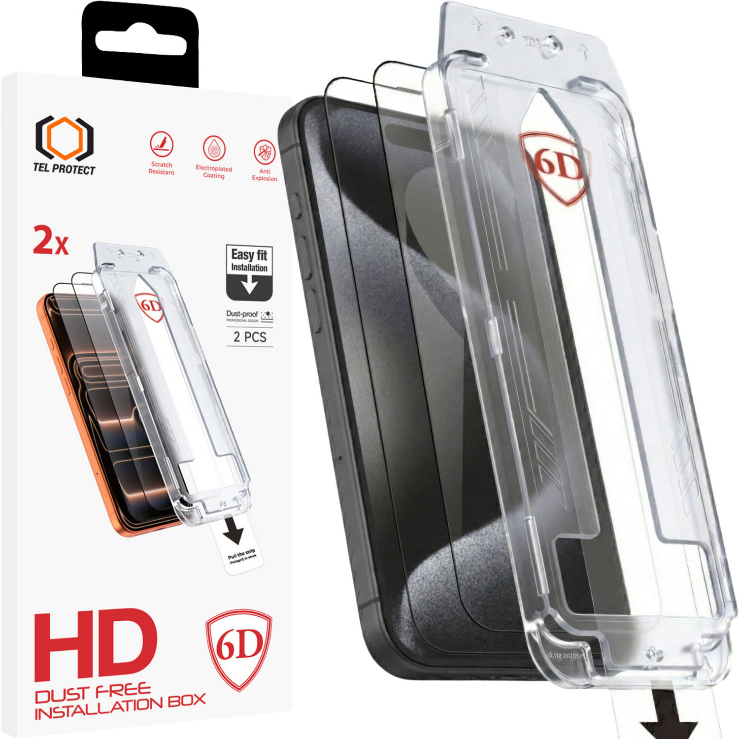 Tel Protect Dust-Free Easy Fit Full Glue 6D kaljeno staklo za Samsung Galaxy A36/A37 5G crno - 2 kom.