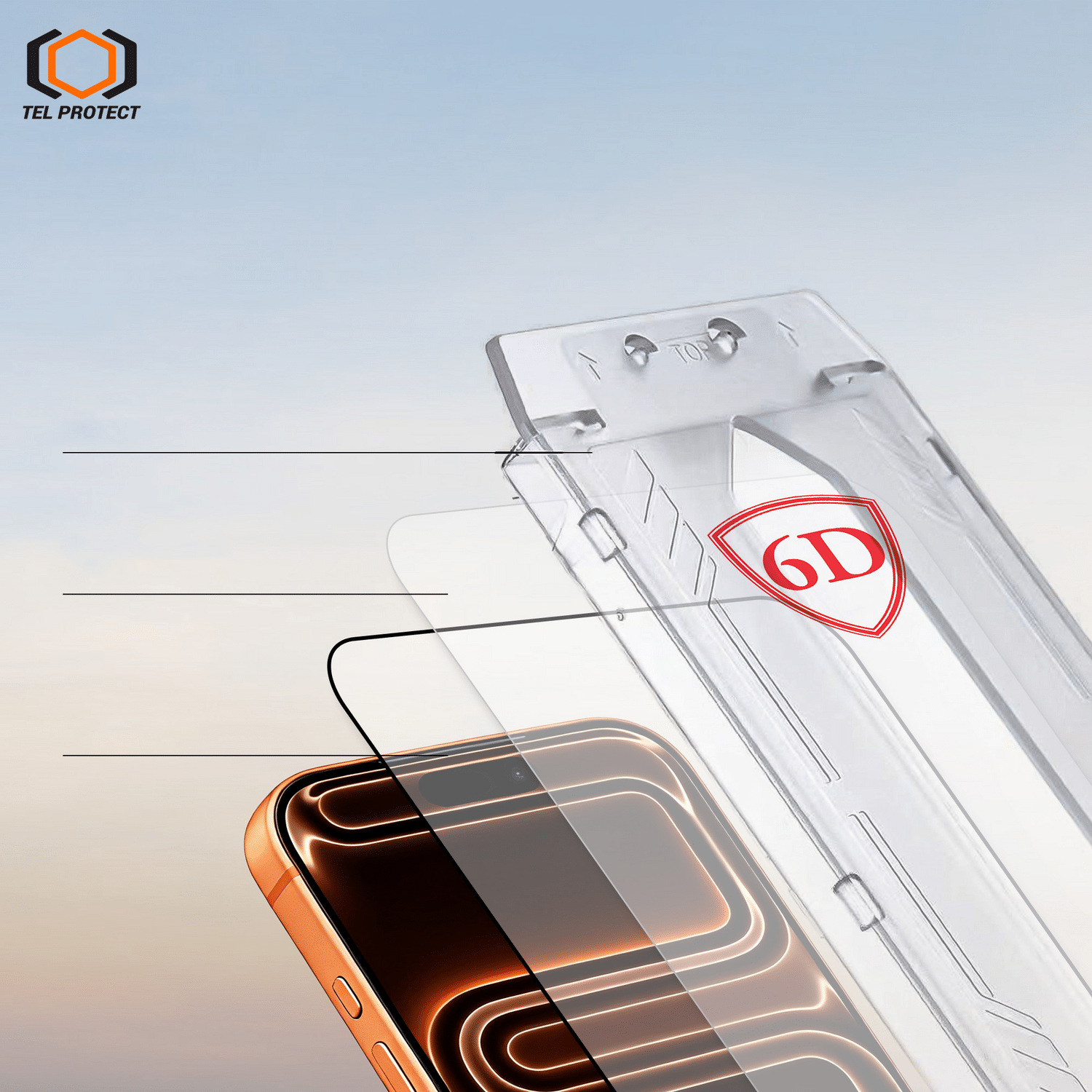 Tel Protect Dust-Free Easy Fit Full Glue 6D kaljeno staklo za iPhone 16 crno – 2 komada