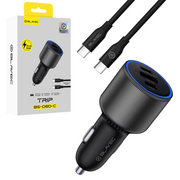 Auto punjač Blavec USB + 2xType C - QC 3.0 + PD (95W) s Type C na Type C  kabelom