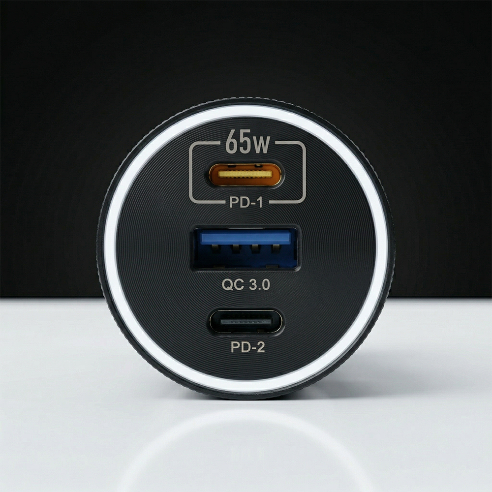 Auto punjač Blavec USB + 2xType C - QC 3.0 + PD (95W) s Type C na Type C  kabelom
