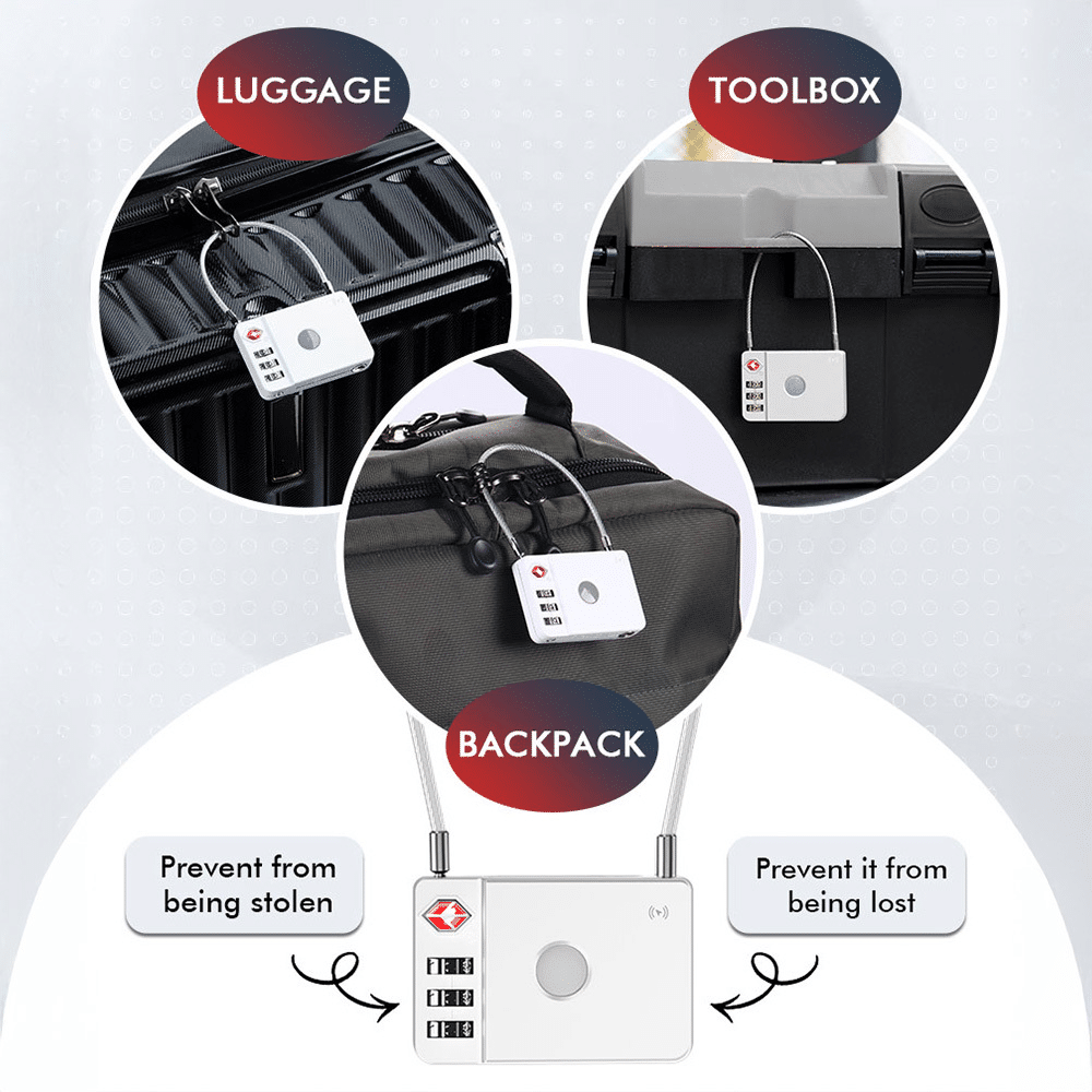 MiLi GPS Bluetooth MiLock Tracker HD-P16-L (samo za Apple) brava za prtljagu bijela