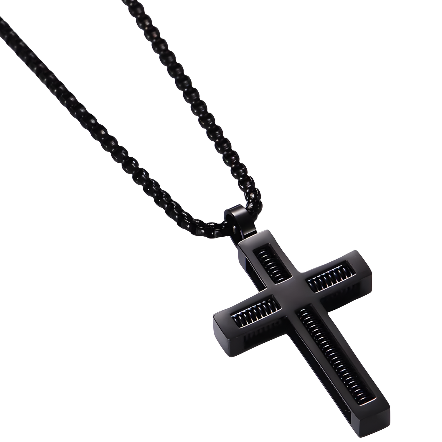 Ogrlica TW-34106 Cross - Crna KP34106