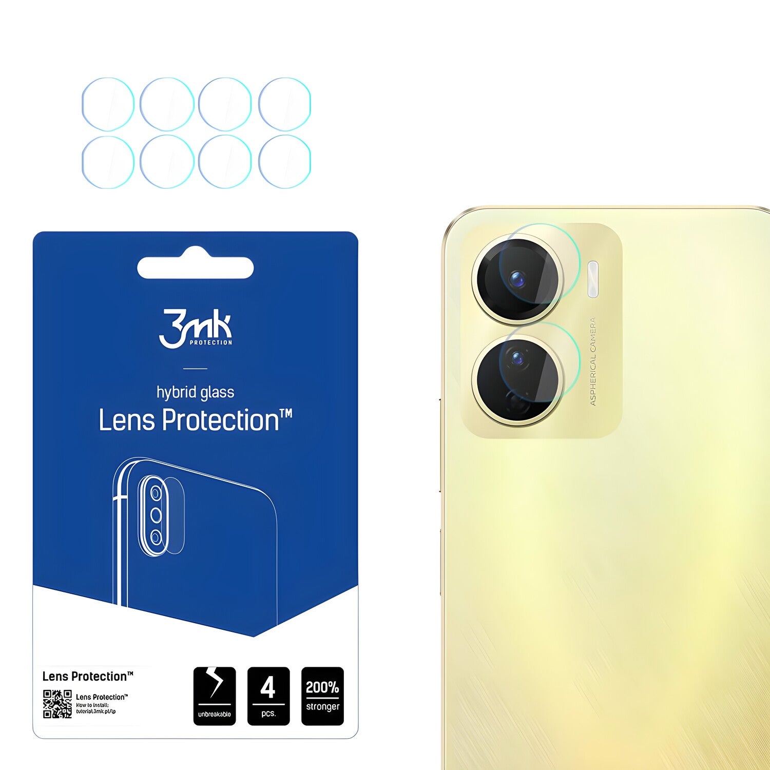 4x Staklo za kameru 3mk za Vivo Y16 - Prozirna KP22736