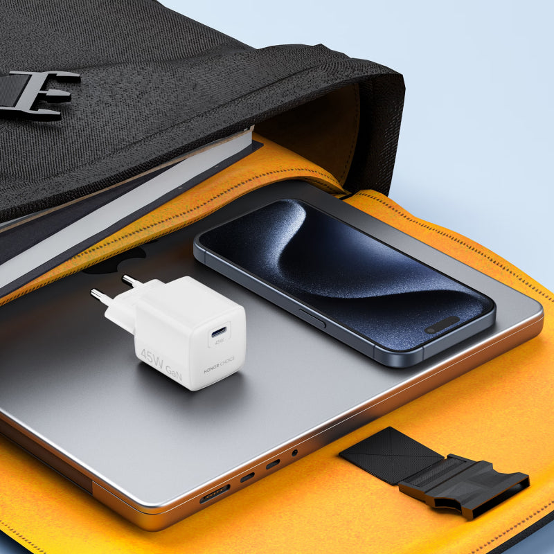 Honor originalni zidni punjač 45 W 3 A 1 x USB-C s USB-C kabelom bijeli