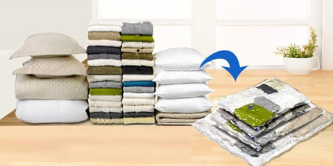 Tri vakum vreće s pumpom, za odjeću, posteljinu i jastuke, smanjuju volumen do 80%